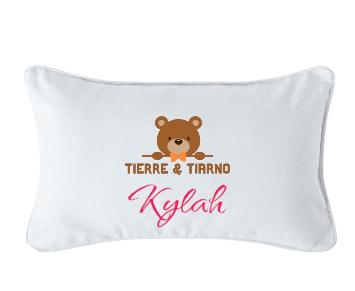 Tierre & Tiarno Kids White Personalised Cushion