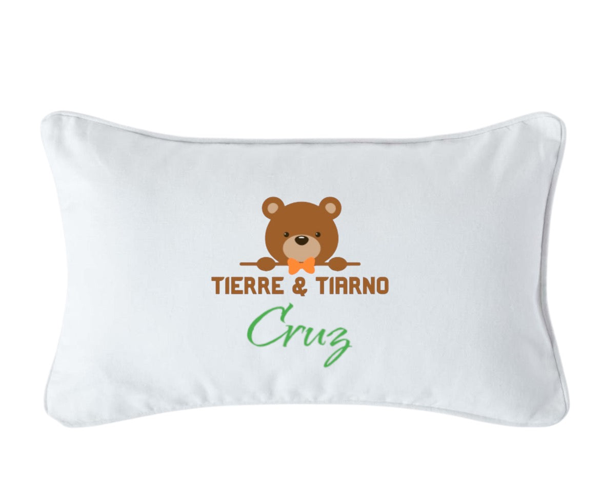 Tierre & Tiarno Kids White Personalised Cushion