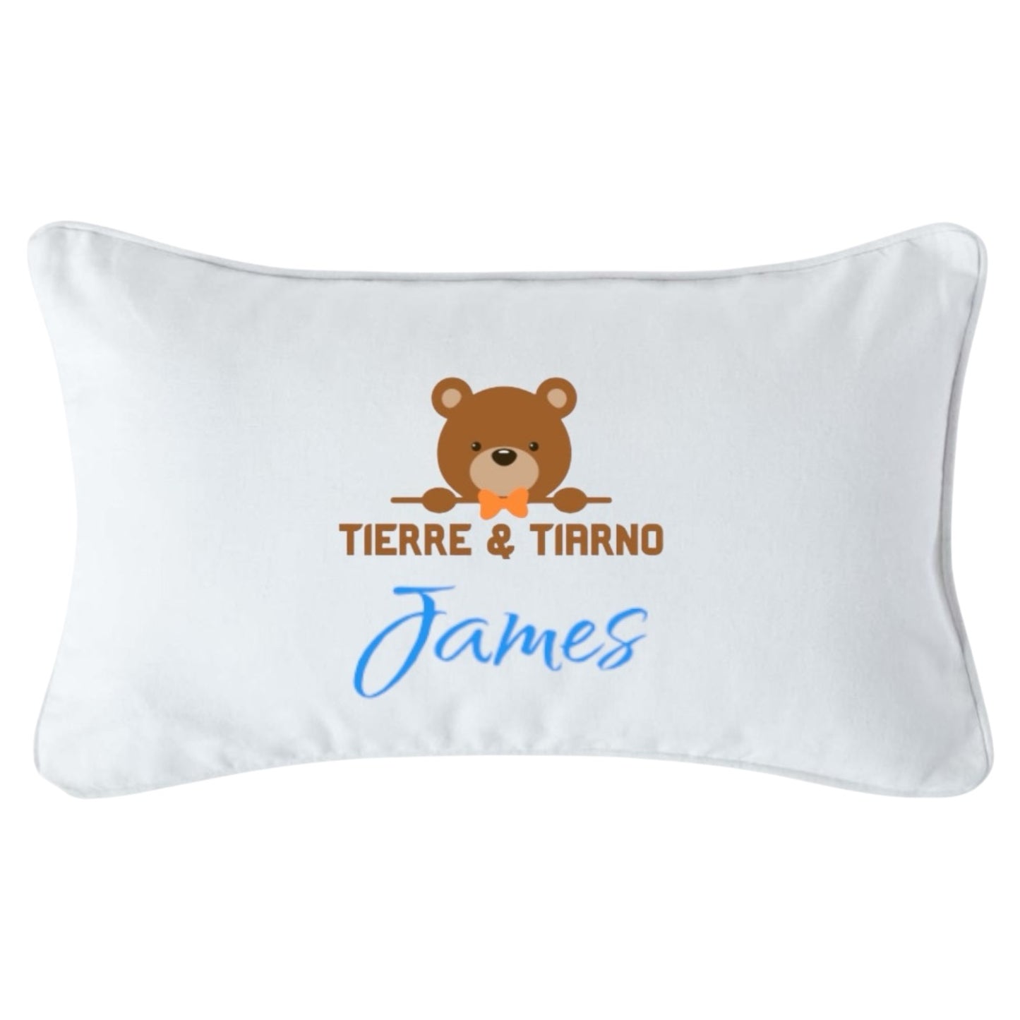 Tierre & Tiarno Kids White Personalised Cushion