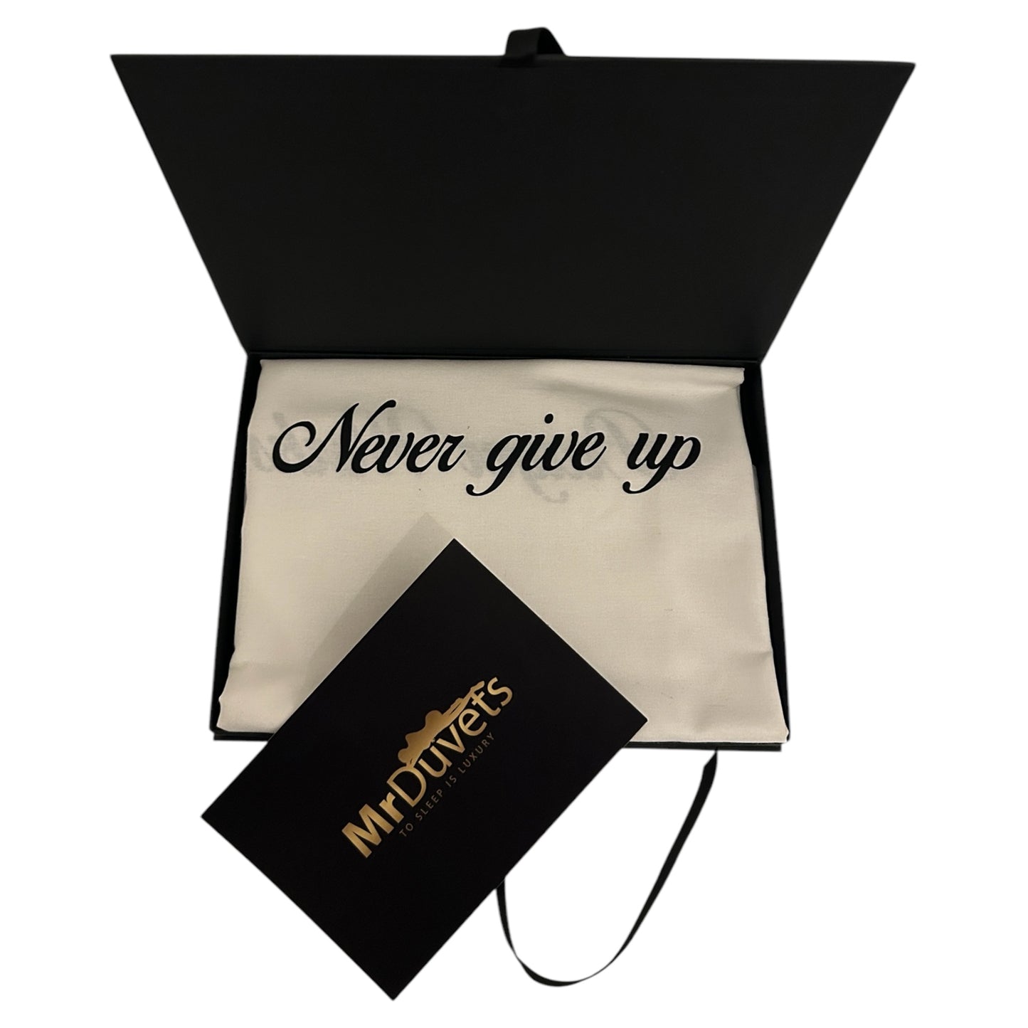 Never Give Up White Pillowcase Set